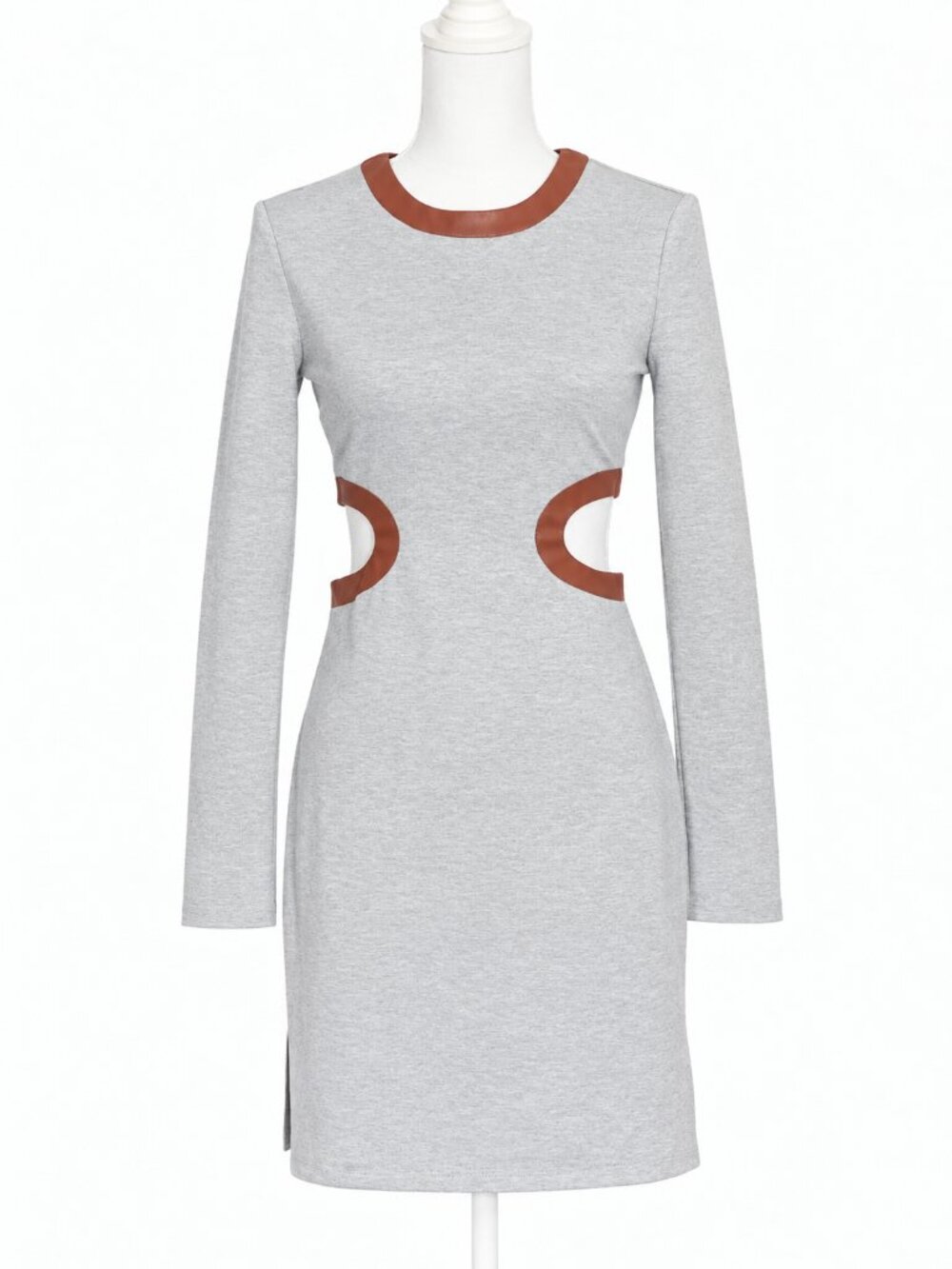 STAUD Y2K Quiet Luxury Minimalist Dolce Cut Out Jersey Bodycon Mini Dress Size S